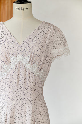 Polka-Dot Lace-Trim Dress