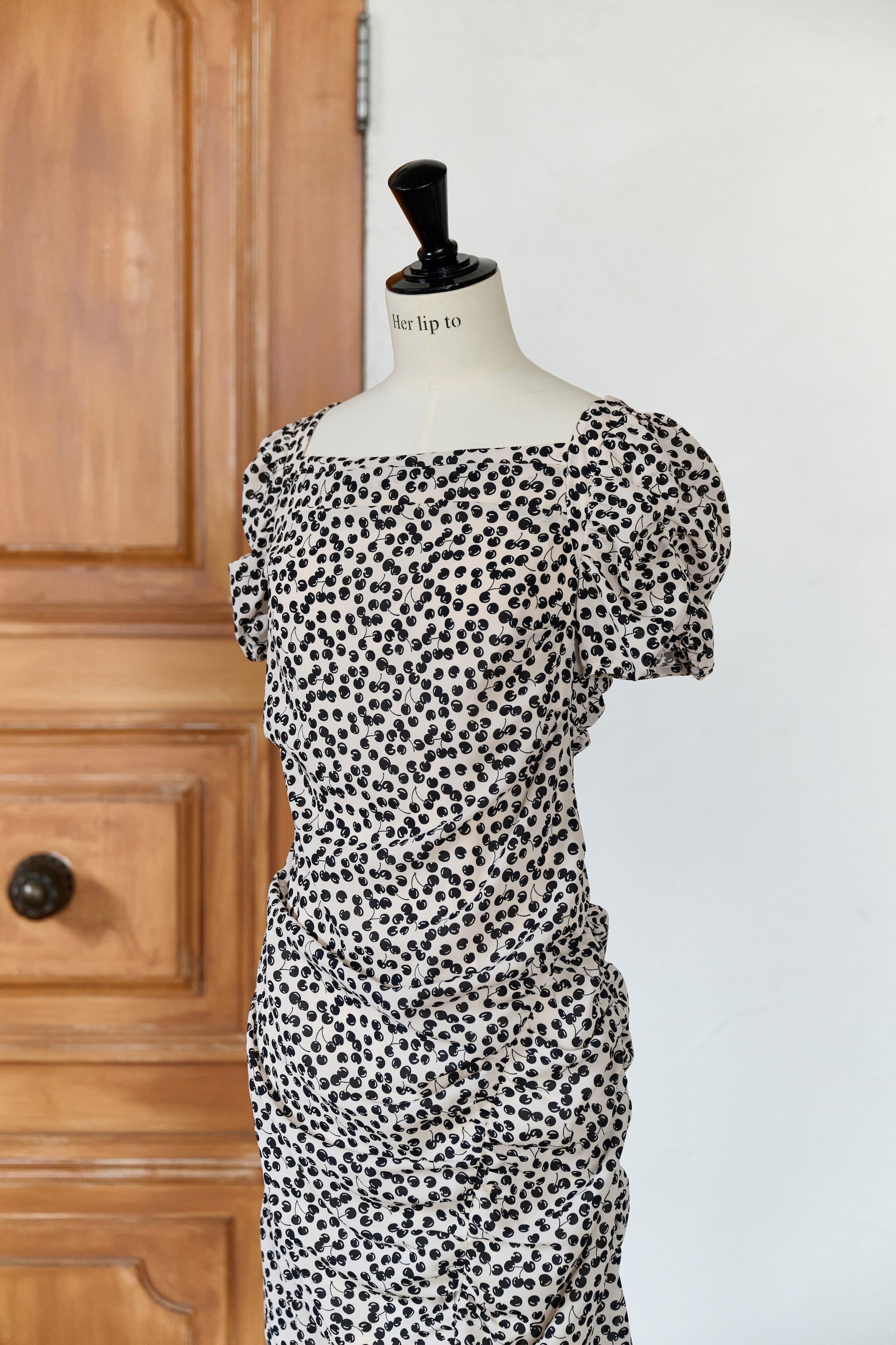Draped Cherry Pattern Mini One-Piece