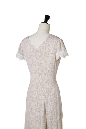 Polka-Dot Lace-Trim Dress