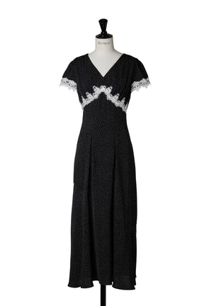 Polka-Dot Lace-Trim Dress