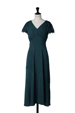 Polka-Dot Lace-Trim Dress
