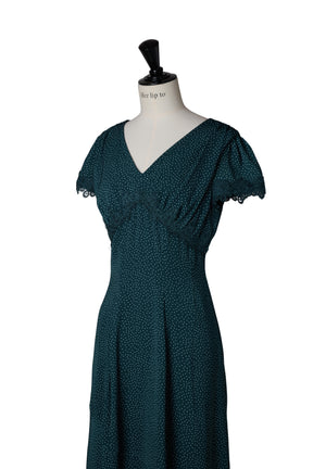 Polka-Dot Lace-Trim Dress