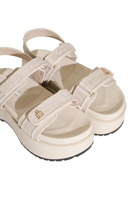 【6月下旬発送】Trois Tweed Platform Sandals