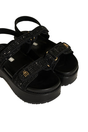 【6月下旬発送】Trois Tweed Platform Sandals