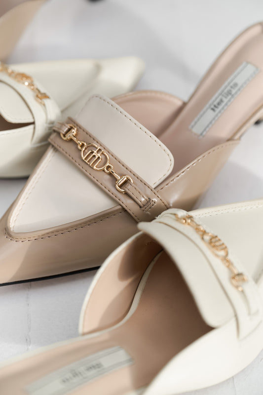 Trois Kitten Heel Mules