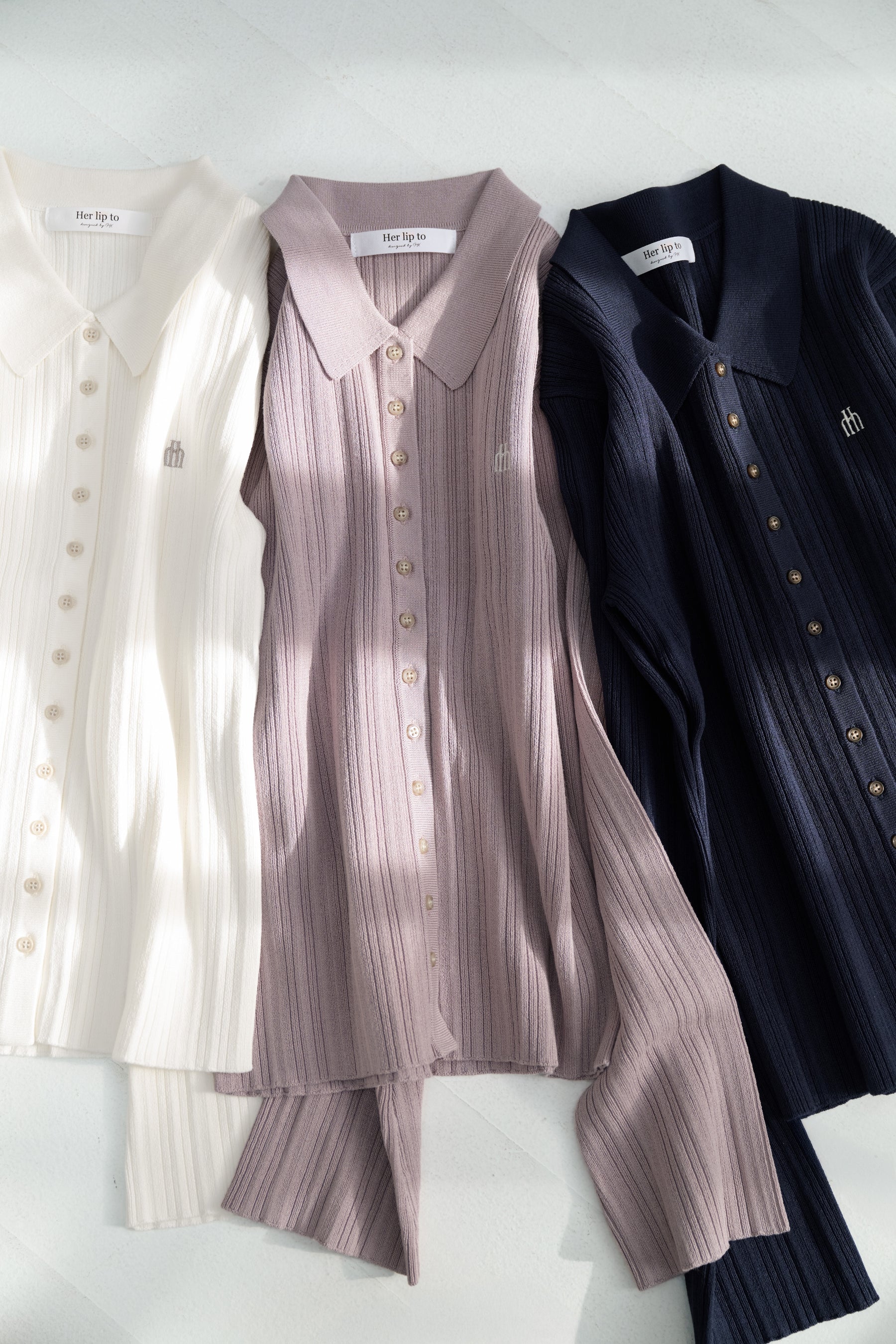 [New color] Trois Rib Knit Polo Top