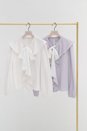 Ruffled Frill Bow Blouse