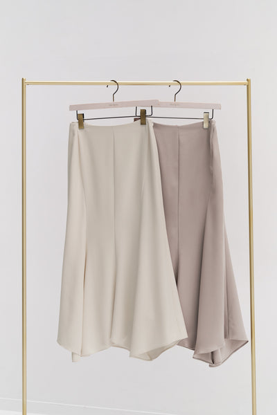 Asymmetry Hem Satin Skirt