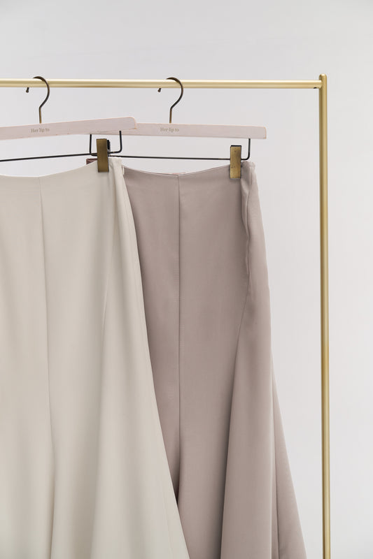 Asymmetry Hem Satin Skirt