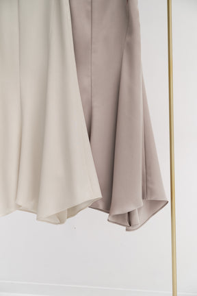 Asymmetry Hem Satin Skirt