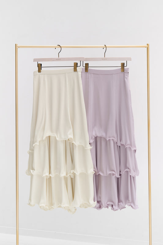 【新色】Layered Frilled Satin Skirt