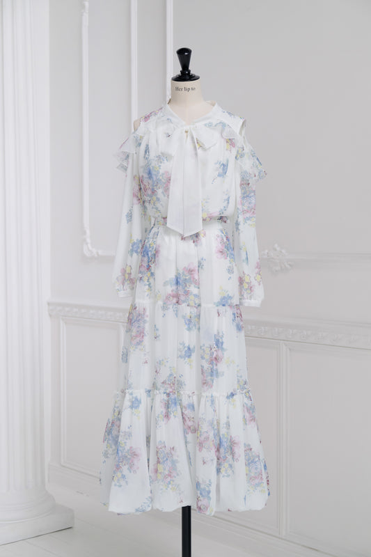 【2月下旬発送】【新色】Isaline Floral Tiered Skirt