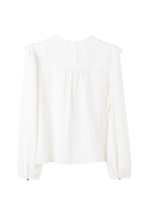Ruffled Frill Bow Blouse