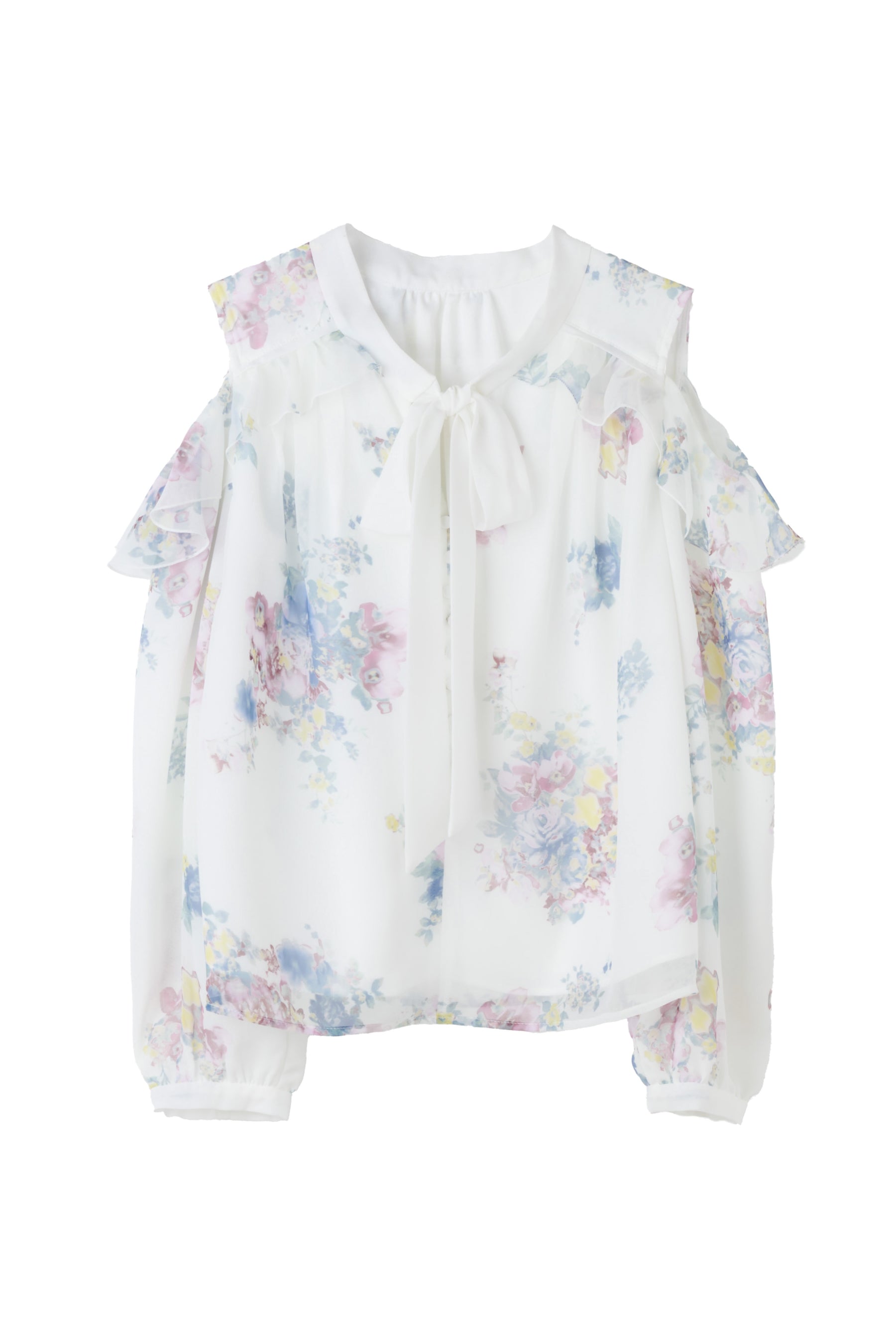【2月下旬發送】【新色】Isaline Bow-Tie Floral Blouse