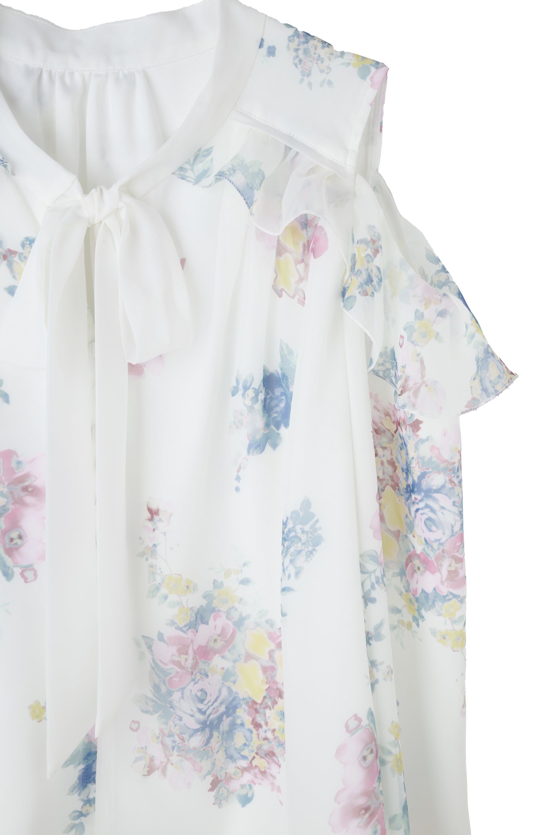 【2月下旬發送】【新色】Isaline Bow-Tie Floral Blouse