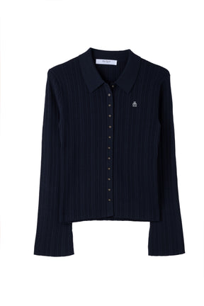 [New color] Trois Rib Knit Polo Top