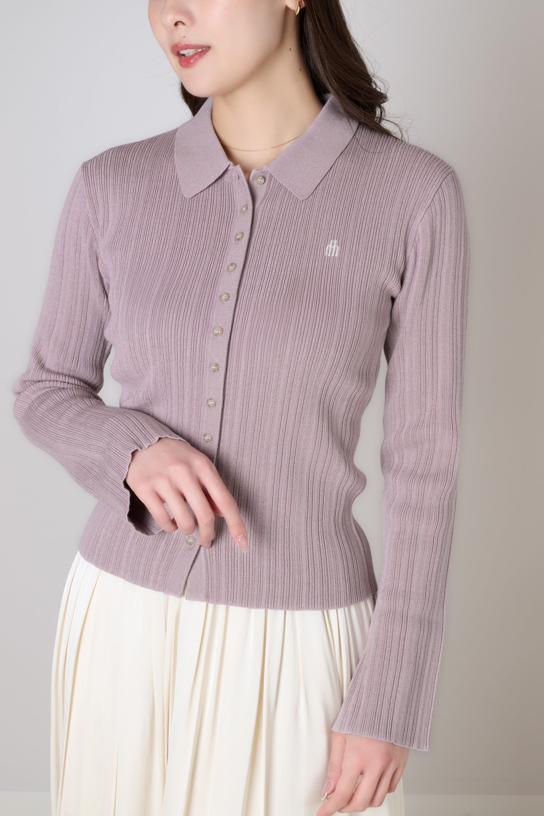 [New color] Trois Rib Knit Polo Top