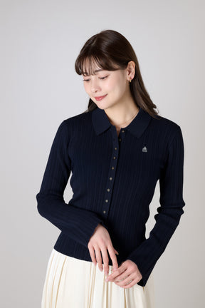 [New color] Trois Rib Knit Polo Top