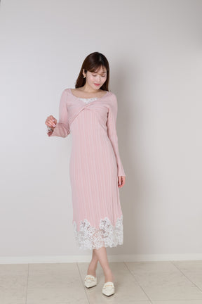 Lilou Lace Hem Knit Dress