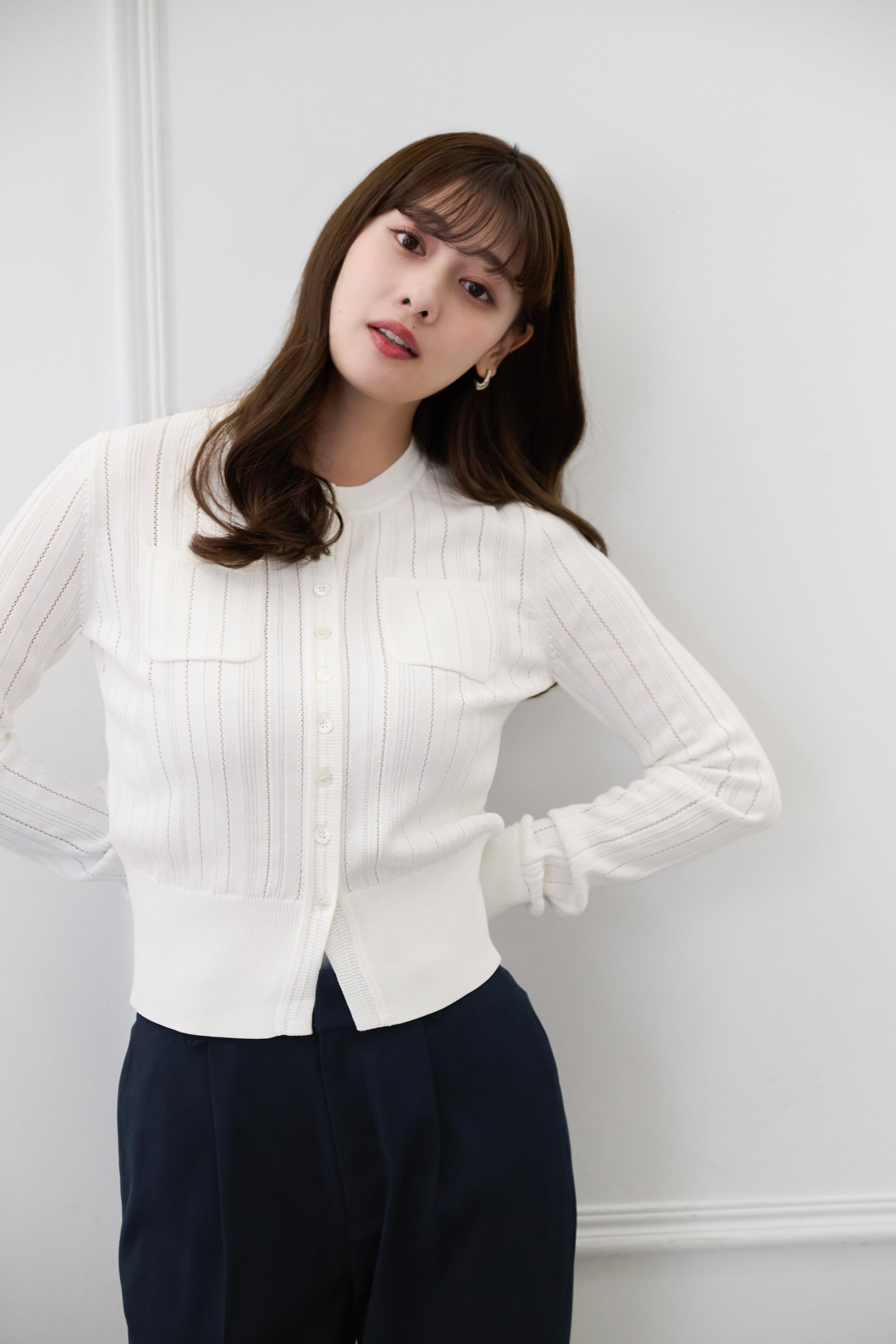 Eyelet Knit Cardigan