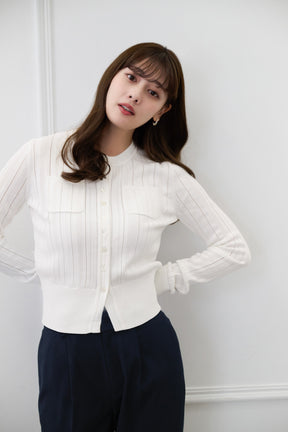 Eyelet Knit Cardigan