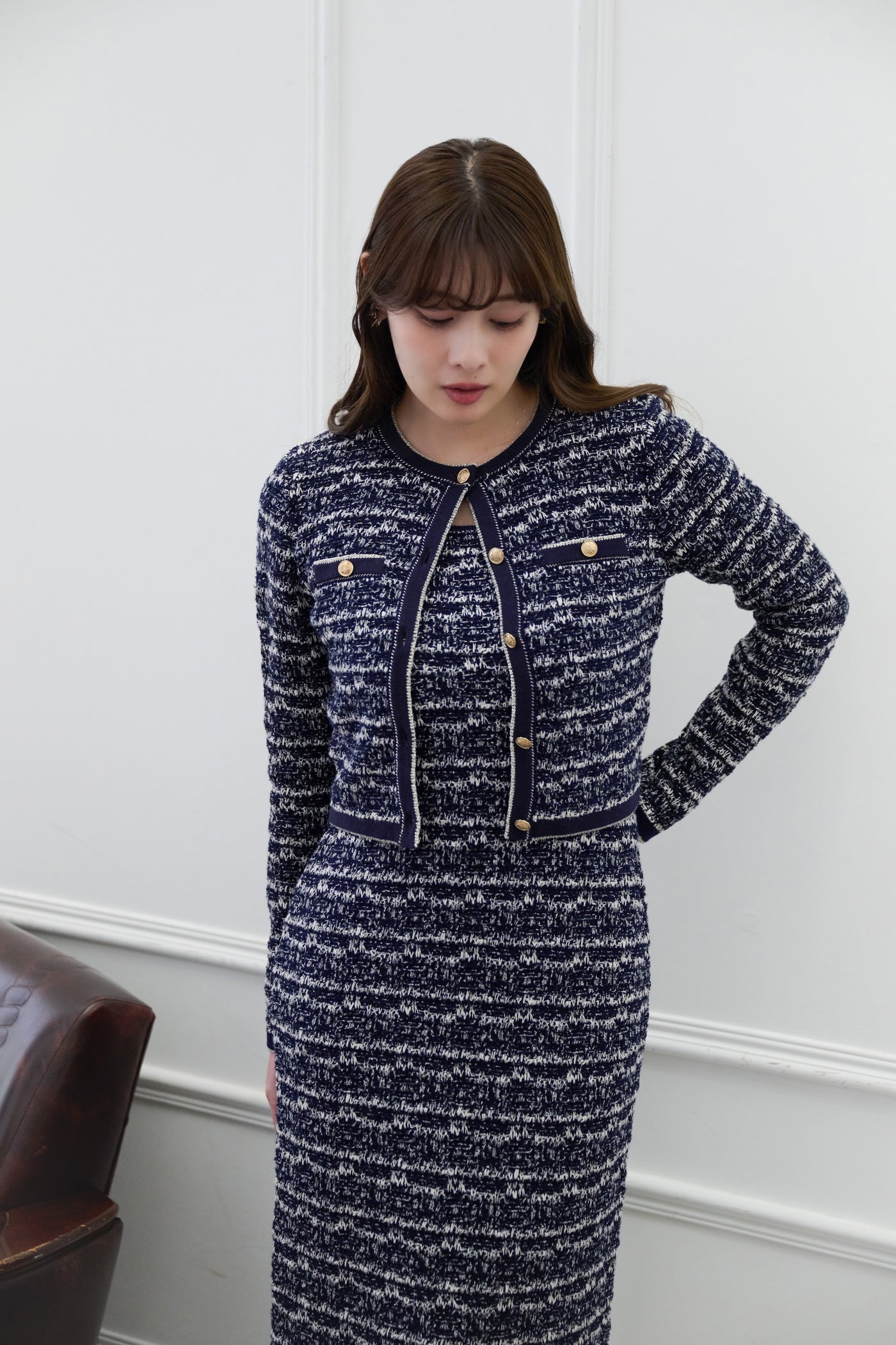 [Essentia]Spring Tweed Dress Set