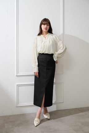 Front Slit Long Skirt