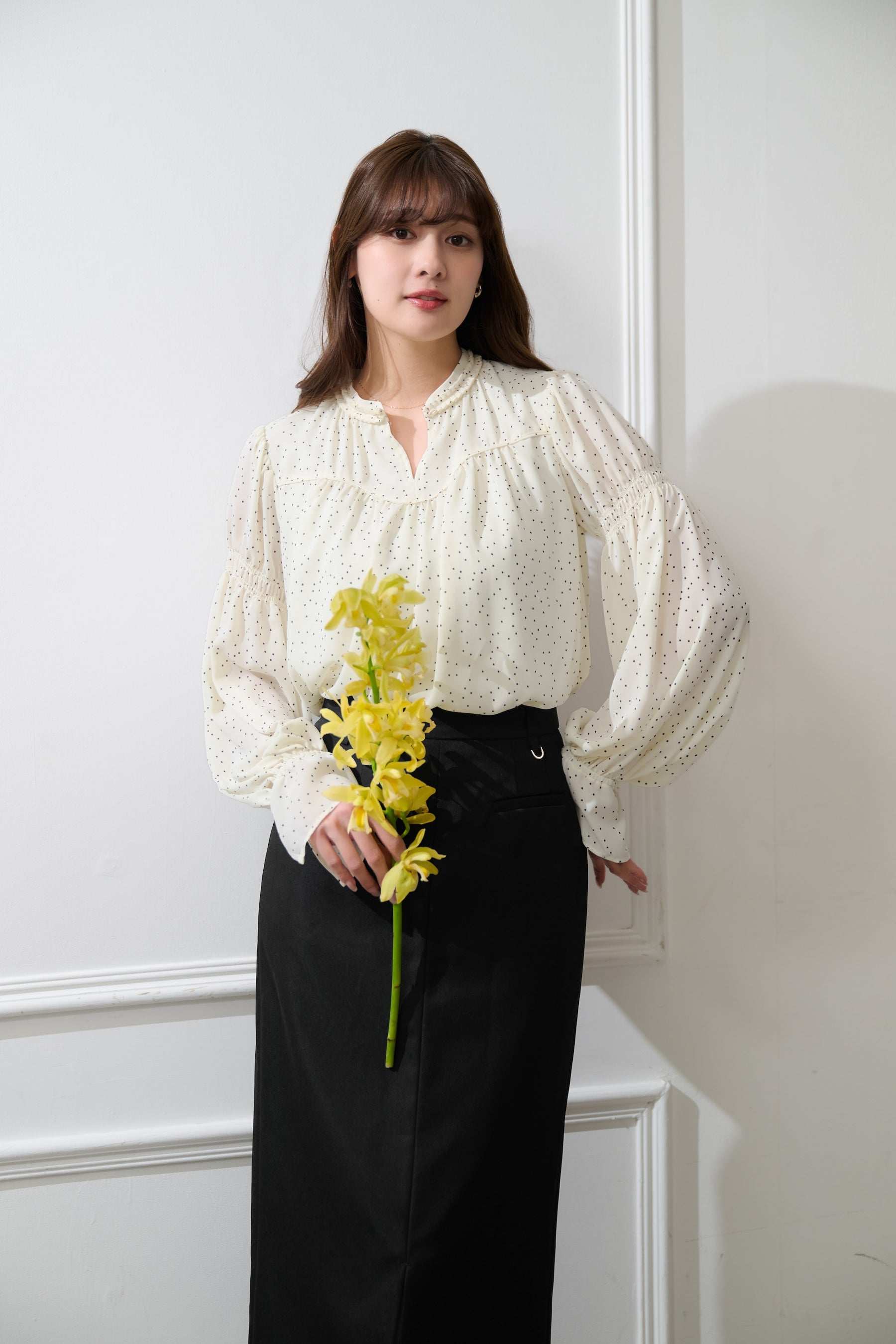 Chiffon Gathered Blouse