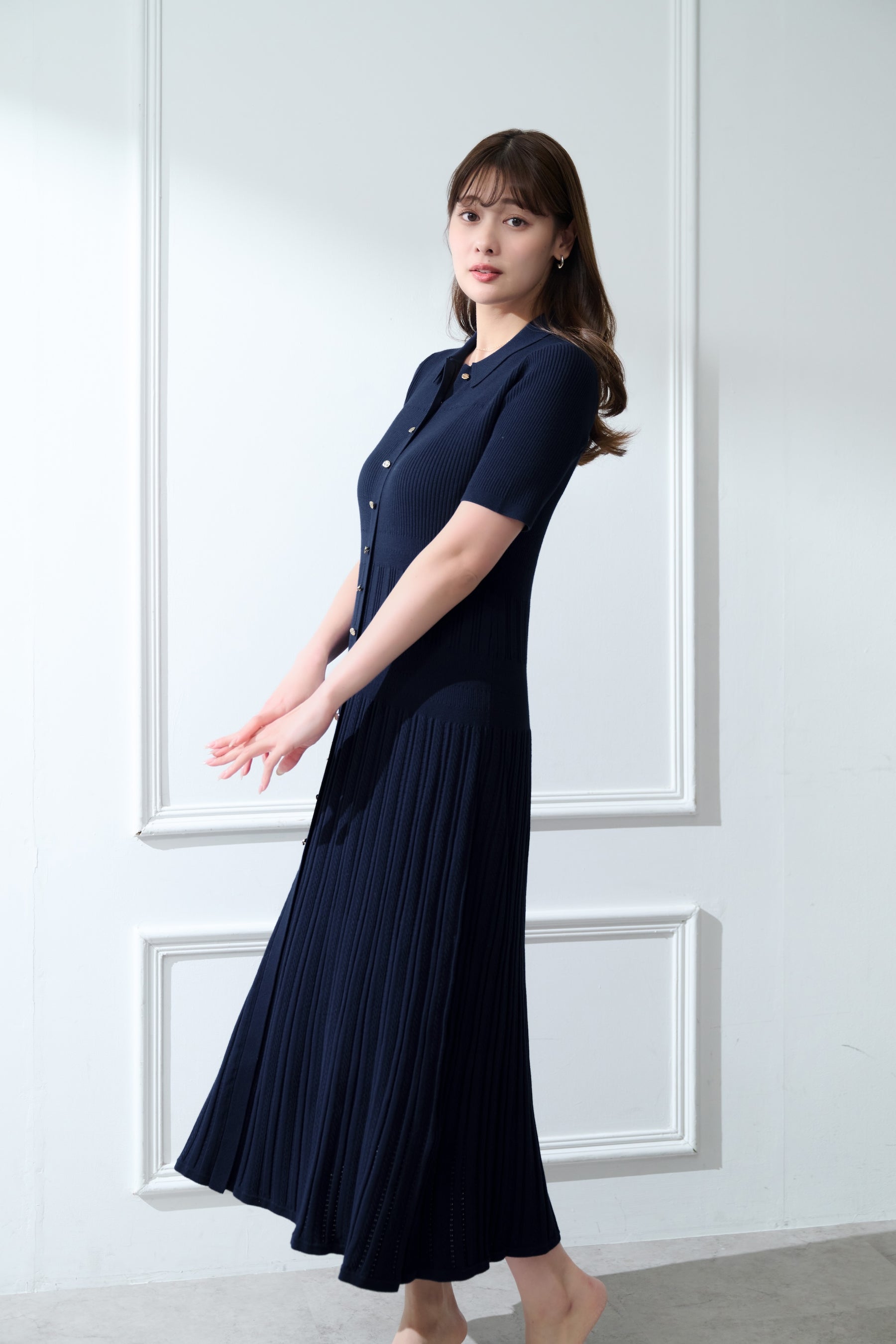 Eyelet Polo Knit Dress