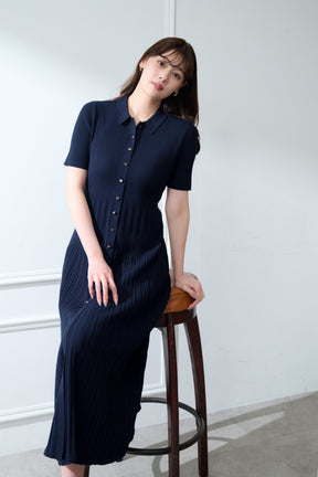 Eyelet Polo Knit Dress