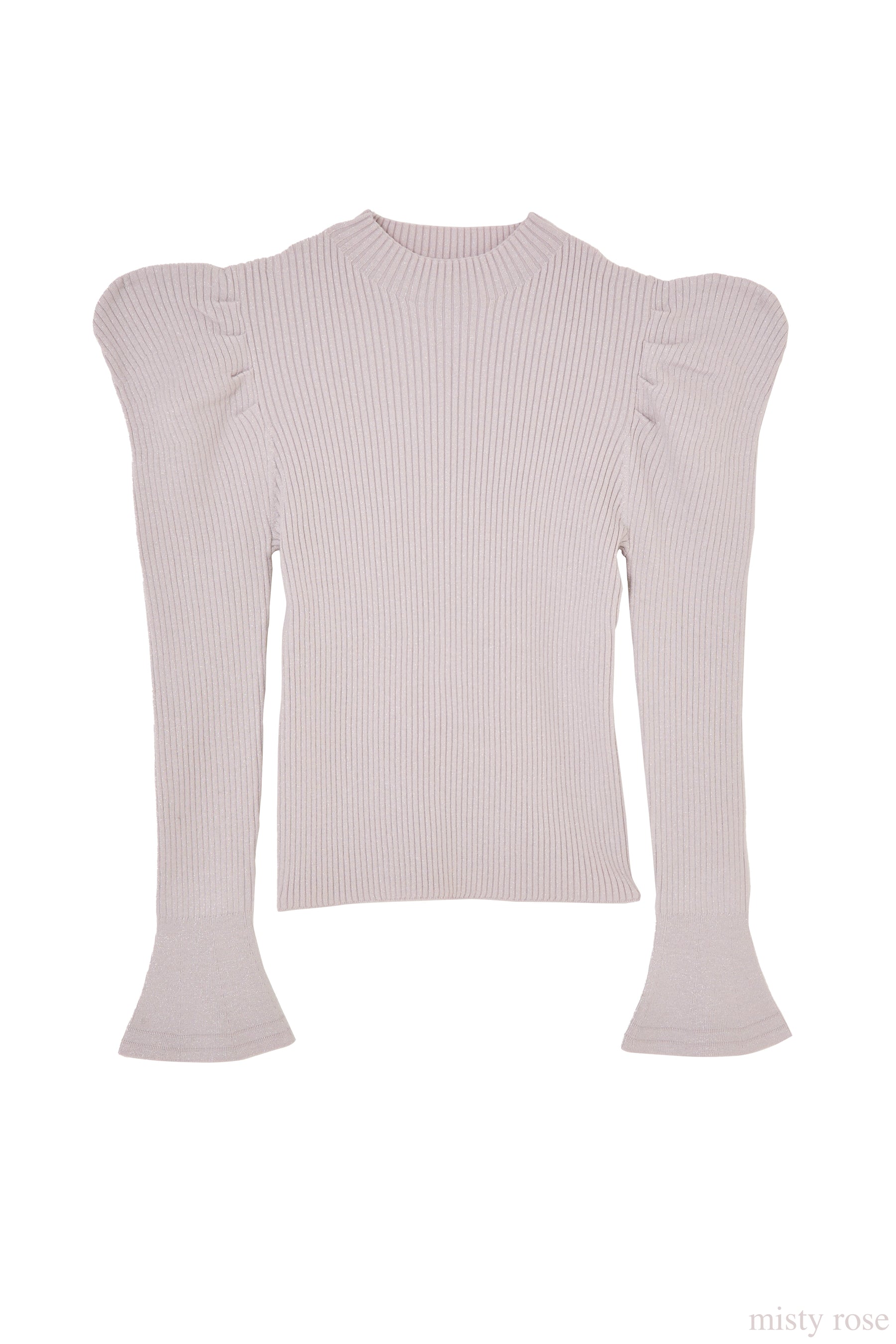 【新色】Volume-Sleeve Glitter Knit Top