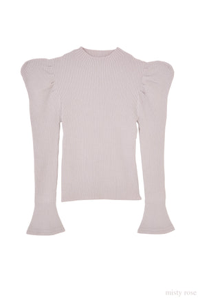 【新色】Volume-Sleeve Glitter Knit Top