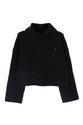 Trois Logo Turtleneck Knit Pullover