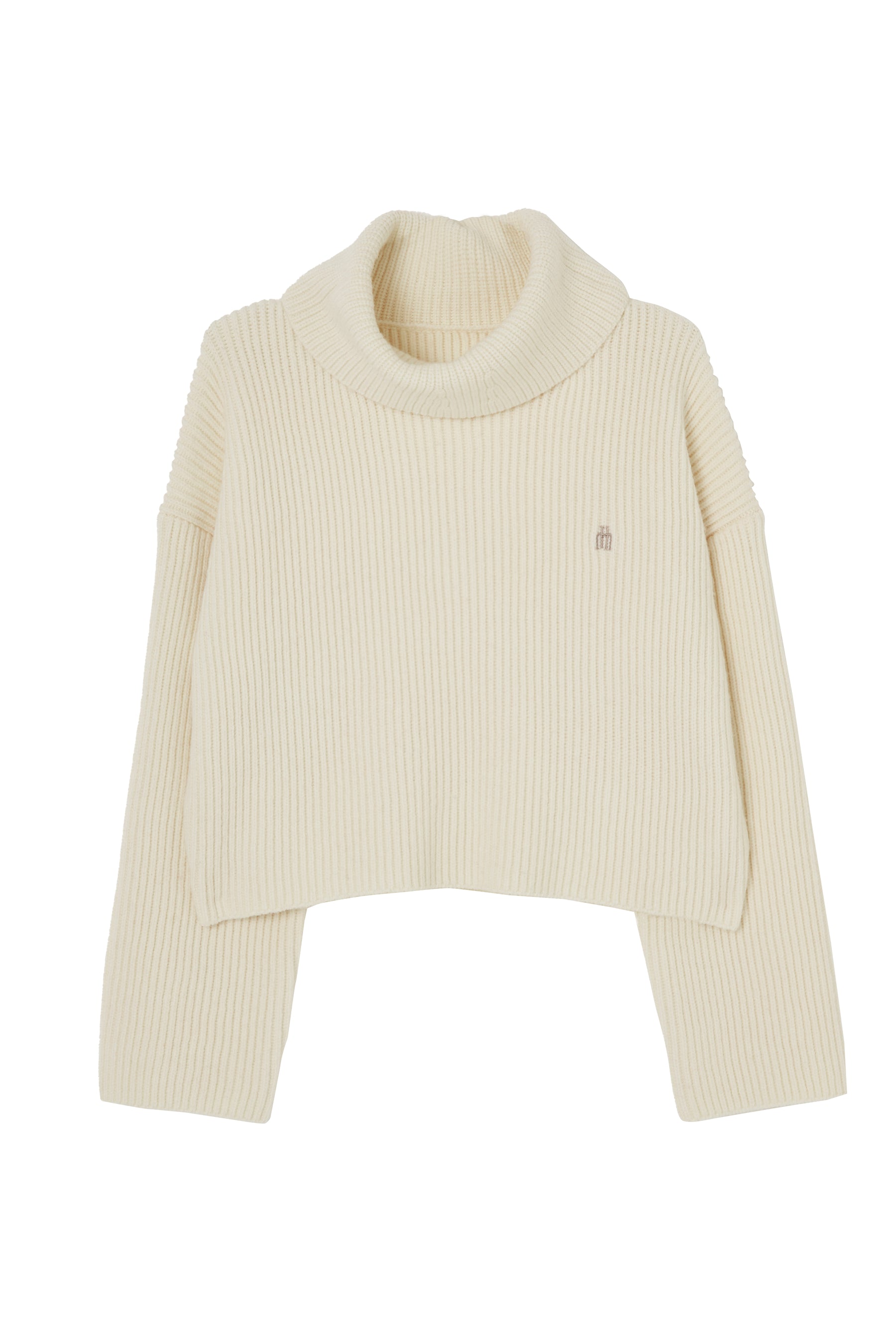 Trois Logo Turtleneck Knit Pullover