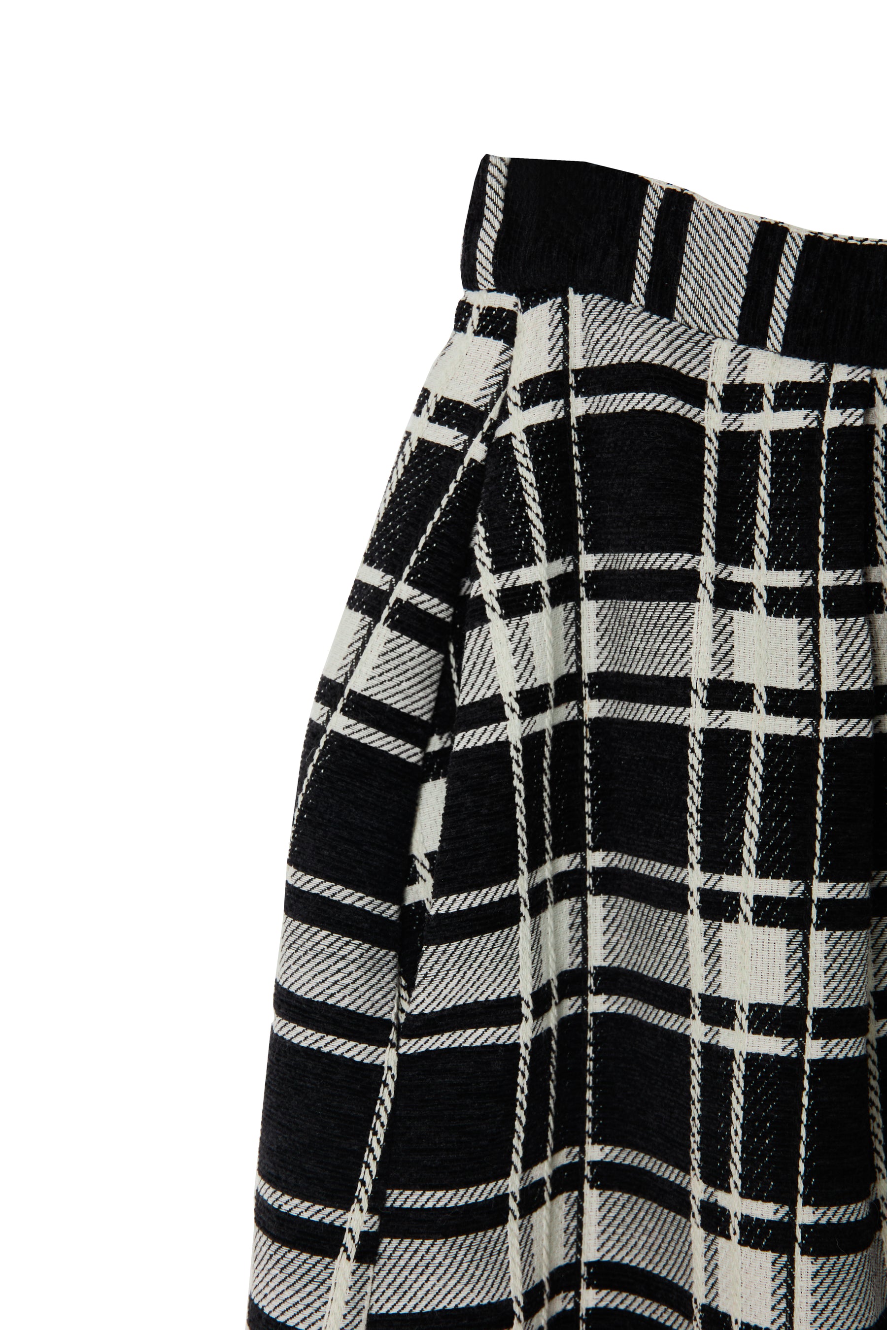 Windowpane Checked Volume Skirt