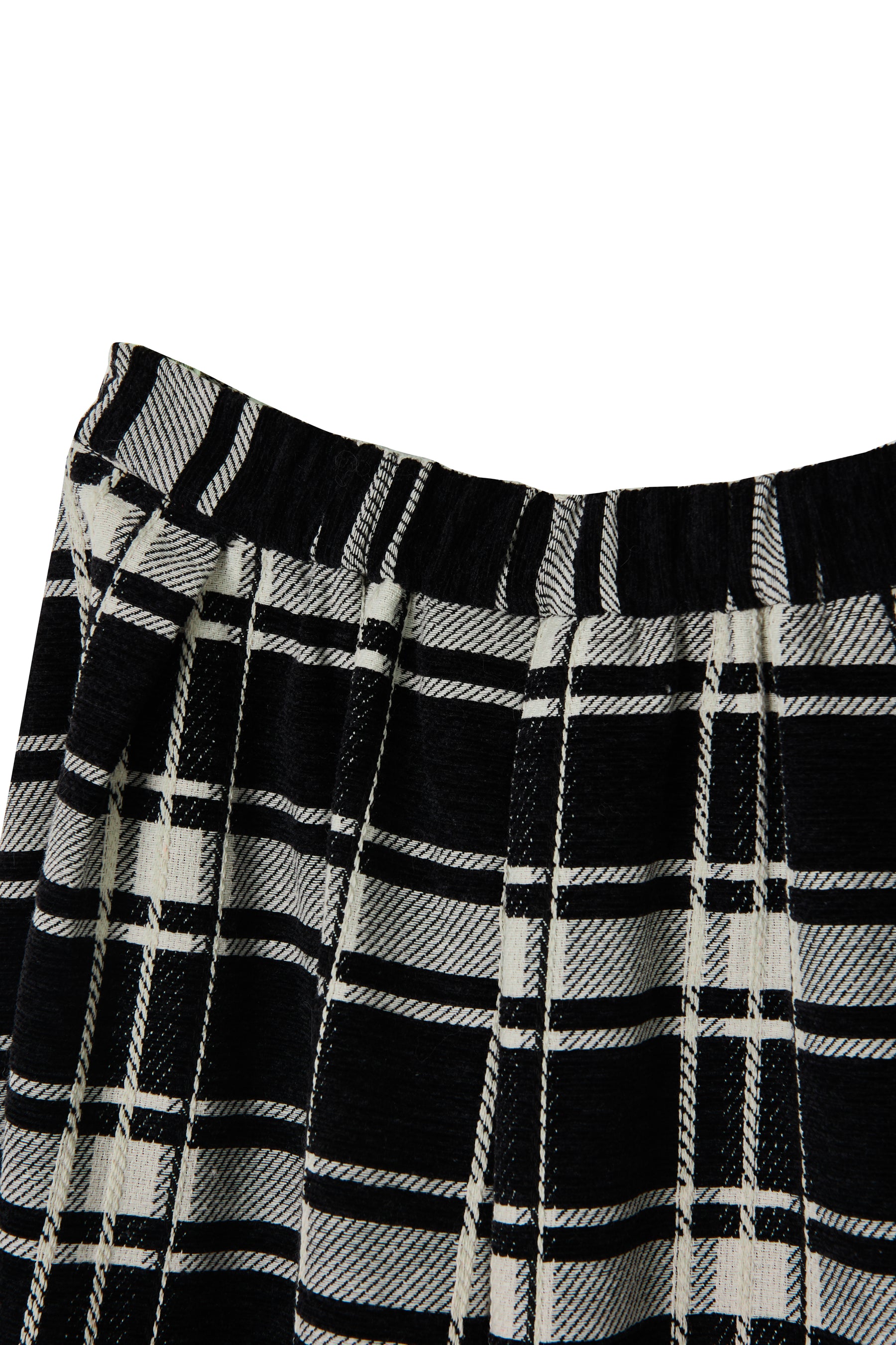 Windowpane Checked Volume Skirt