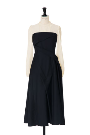 Bicolor Draped Dress