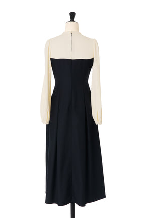 【10月中旬発送】Bicolor Draped Dress