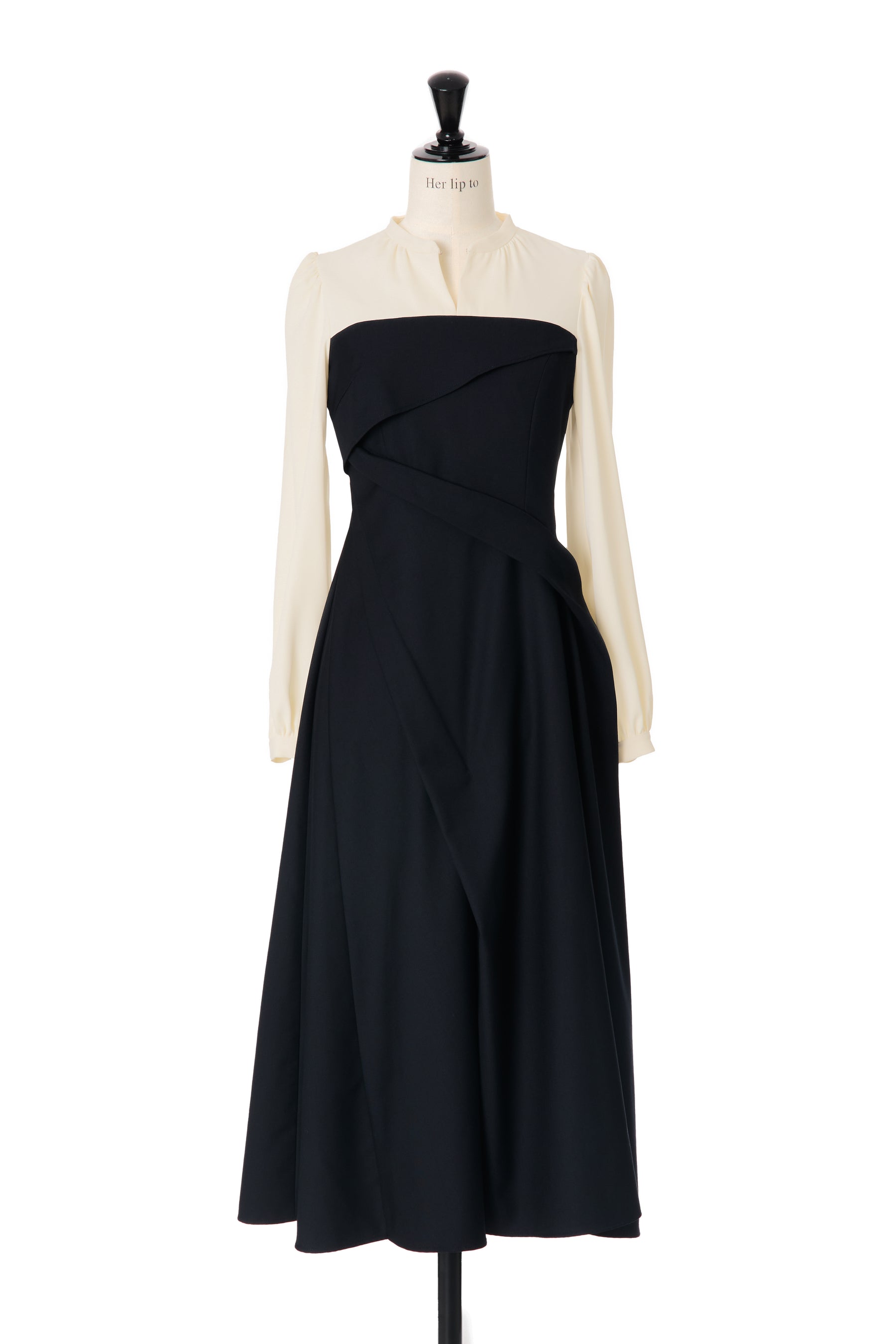 Bicolor Draped Dress