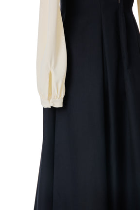 【10月中旬発送】Bicolor Draped Dress