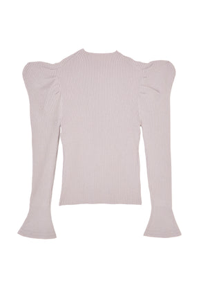 [New color] Volume-Sleeve Glitter Knit Top