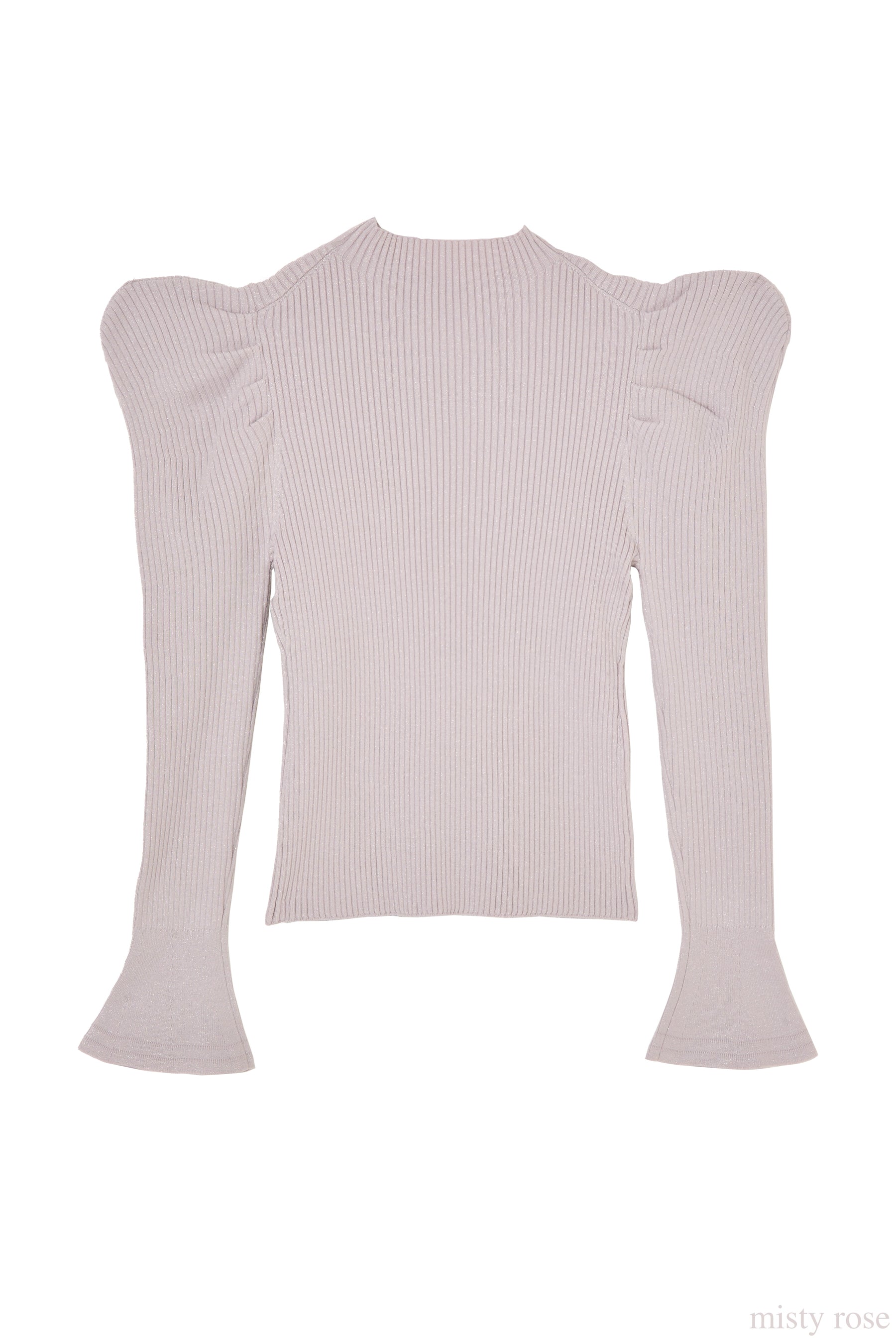 【新色】Volume-Sleeve Glitter Knit Top