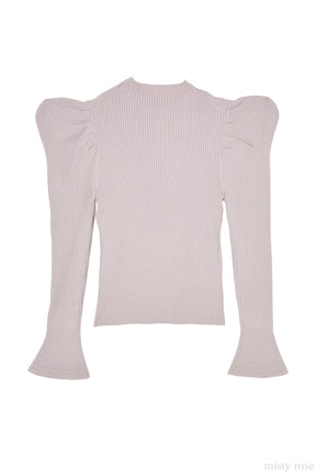 【新色】Volume-Sleeve Glitter Knit Top