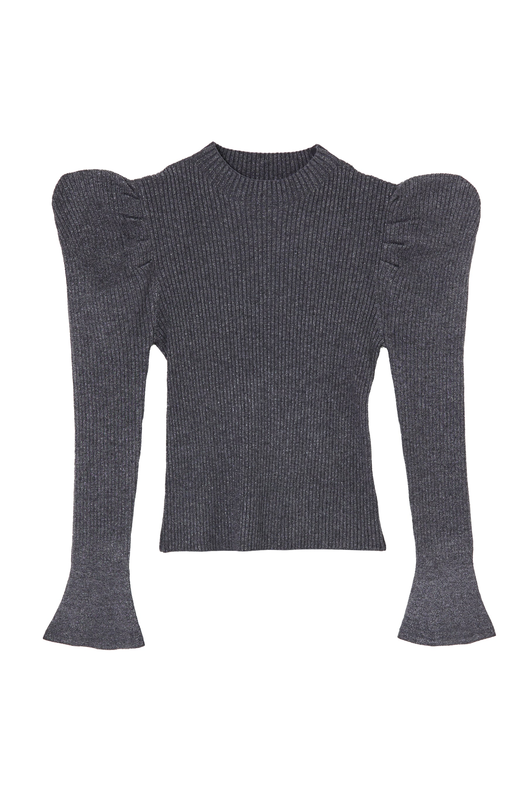 [New color] Volume-Sleeve Glitter Knit Top