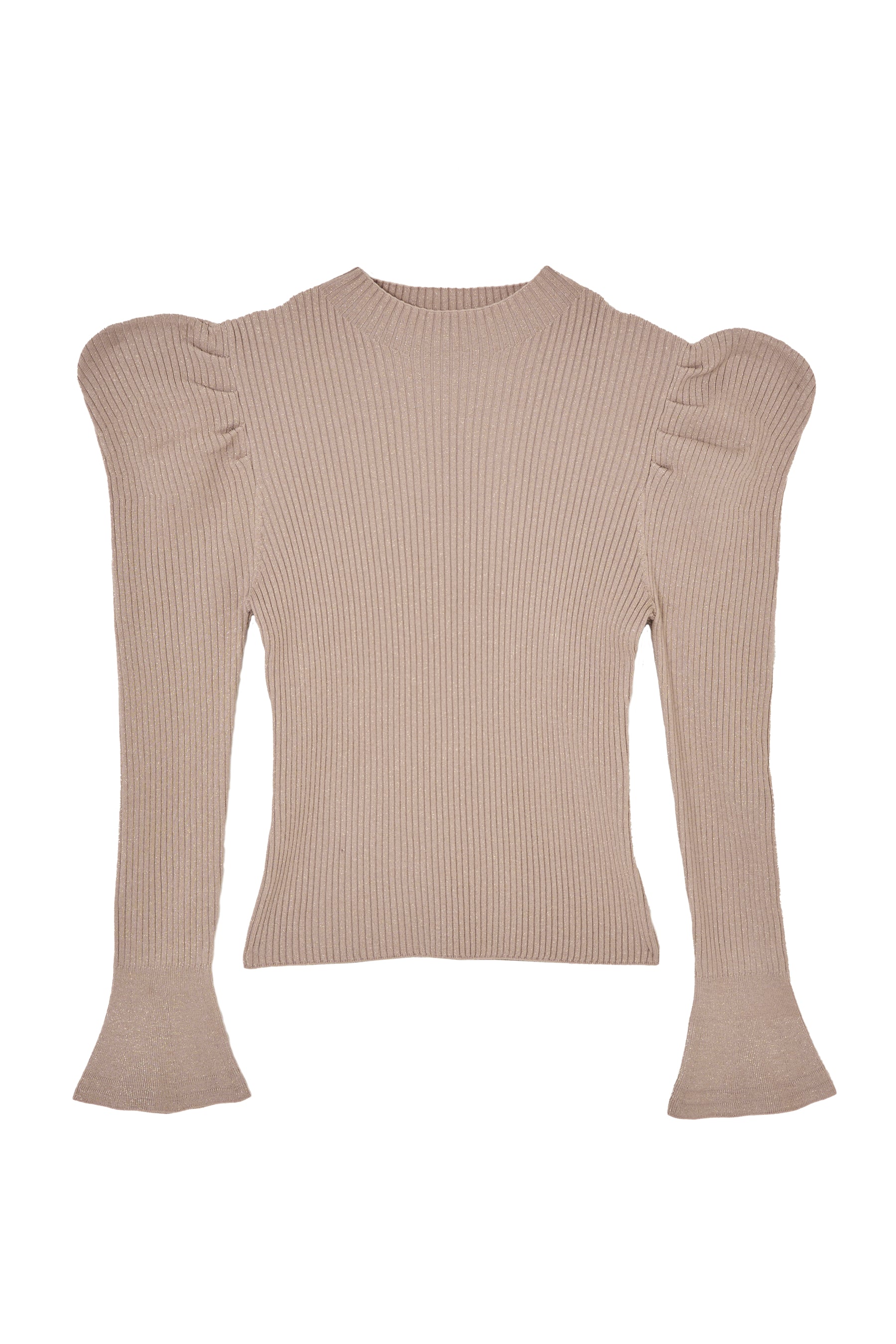 [New color] Volume-Sleeve Glitter Knit Top