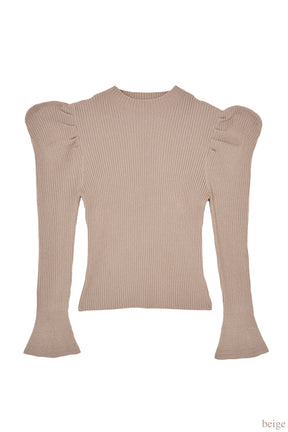 【新色】Volume-Sleeve Glitter Knit Top