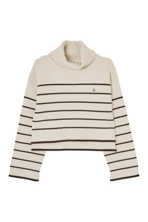 【新色】Striped Turtleneck Knit Pullover