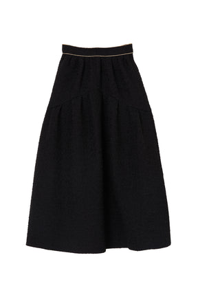 [black / ecru]Twinkle Jacquard Volume Skirt