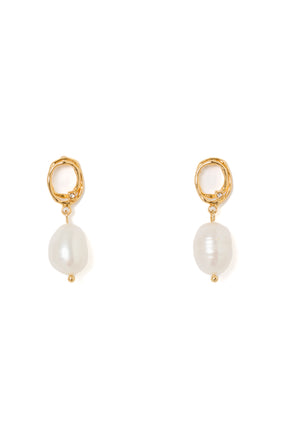 【10月下旬出貨】Circle Pearl Pierces