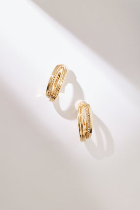 【1月中旬出貨】Double Ridge Hoop Earrings